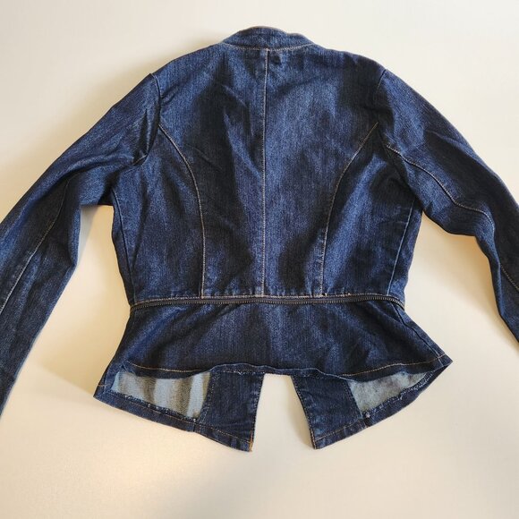 Nicki Minaj Denim Jean Jacket Fitted Blue Zippered Womens Size Medium - Picture 8 of 14